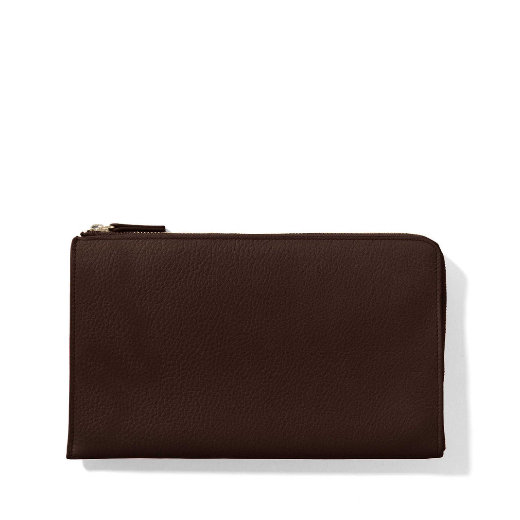 Portefeuille de voyage zippé slim Ocre